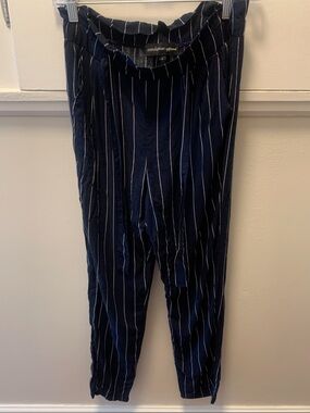 Ambiance Navy White Pinstripe Joggers